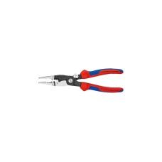 KNIPEX Elektro-Installationszange 13 92 200(rot/blau, schlanke Bauform, geschraubtes Gelenk, aktive Sperrklinge)