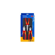 KNIPEX Elektro-Paket 00 20 12 , Zangen-Set(gezahnte Griffflächen, Schneiden mit Facetten)