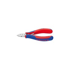 KNIPEX Elektronik-Seitenschneider 77 42 115, Elektronik-Zange(rot/blau, reibungsarme Doppelfeder)