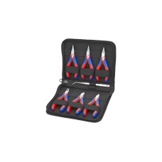 KNIPEX Elektronikzangen-Set 002016, 7-teilig(rot/blau)