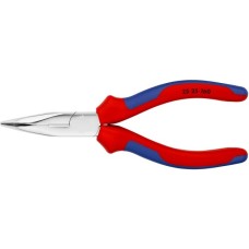 KNIPEX Flachrundzange 2525160, Greifzange(rot/blau, abgewinkelt, mit Schneide)