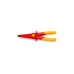 KNIPEX Flachrundzange aus Kunststoff 98 62 02, Greifzange(rot/gelb, gezahnte Greifflächen, isoliert, VDE-geprüft)