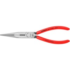 KNIPEX Flachrundzange mit Schneide 26 11 200, Storchschnabelzange, Greifzange(rot/blau, gezahnte Greifflächen, Länge 200mm)