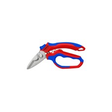 KNIPEX Gewinkelte Elektrikerschere 95 05 20 SB(rot/blau)