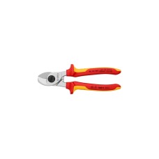 KNIPEX Kabelschere 95 16 165 , Schneid-Zange(für Cu- und Al-Kabel, Klemmschutz, VDE)
