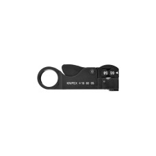 KNIPEX Koax-Abisolierwerkzeug 16 60 05 SB, Abisolier-/ Abmantelungswerkzeug(drei eingebaute Messer)