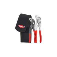 KNIPEX Mini-Zangenset 002072V01, 2-teilig, Zangen-Set(rot/schwarz, in Werkzeug-Gürteltasche)