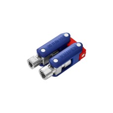 KNIPEX Schaltschrankschlüssel "DoubleJoint", Steckschlüssel(blau/rot, Armlänge gesamt 97mm)