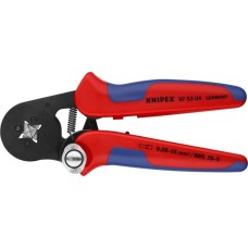 KNIPEX Selbsteinstellende Crimpzange 97 53 04(rot/blau, für Ader-Endhülsen, Seiteneinführung)