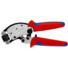 KNIPEX Selbsteinstellende Crimpzange Twistor T(rot/blau, für Ader-Endhülsen)