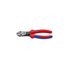 KNIPEX TwinForce Hochleistungs-Seitenschneider, Schneid-Zange(rot/blau, 7372180F, mit Öffnungsfeder)