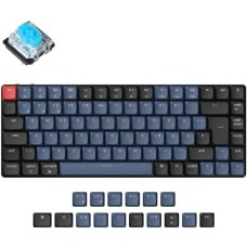 Keychron K3 Pro, Gaming-Tastatur(schwarz/blaugrau, DE-Layout, Gateron Low Profile 2.0 Mechanical Blue, Aluminiumrahmen)