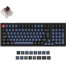 Keychron K4 Pro, Gaming-Tastatur(schwarz/blaugrau, DE-Layout, Keychron K Pro Brown, Hot-Swap, Aluminiumrahmen, RGB)