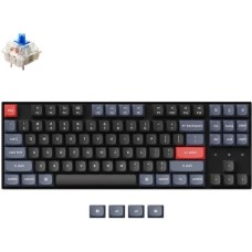 Keychron K8 Pro, Gaming-Tastatur(schwarz/blau, DE-Layout, Gateron G Pro Blue, Hot-Swap, Aluminiumrahmen, RGB)