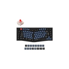 Keychron Q10, Gaming-Tastatur(schwarz/blaugrau, DE-Layout, Gateron G Pro Red, Alice Layout, Hot-Swap, Aluminiumrahmen, RGB)