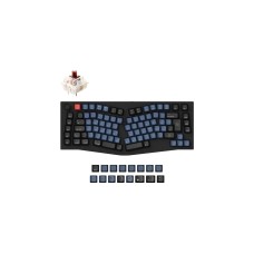 Keychron Q10, Gaming-Tastatur(schwarz/blaugrau, DE-Layout, Gateron G Pro Brown, Alice Layout, Hot-Swap, Aluminiumrahmen, RGB)