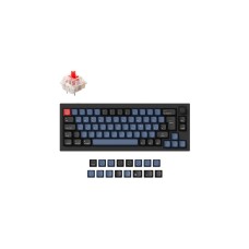 Keychron Q2 Knob, Gaming-Tastatur(schwarz/blau, DE-Layout, Gateron G Pro Red, Hot-Swap, Aluminiumrahmen, RGB)