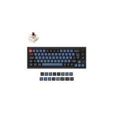 Keychron Q2 Knob, Gaming-Tastatur(schwarz/blau, DE-Layout, Gateron G Pro Brown, Hot-Swap, Aluminiumrahmen, RGB)