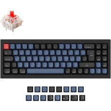 Keychron Q7, Gaming-Tastatur(schwarz/blaugrau, DE-Layout, Gateron G Pro Red, Hot-Swap, Aluminiumrahmen, RGB)