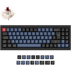 Keychron Q7, Gaming-Tastatur(schwarz/blaugrau, DE-Layout, Gateron G Pro Brown, Hot-Swap, Aluminiumrahmen, RGB)