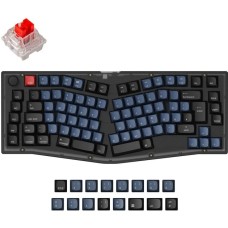 Keychron V10, Gaming-Tastatur(schwarz/blaugrau, DE-Layout, Keychron K Pro Red, Alice Layout, Hot-Swap, RGB)