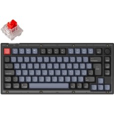 Keychron V1 Knob, Gaming-Tastatur(schwarz/blaugrau, DE-Layout, Keychron K Pro Red, Hot-Swap, RGB)