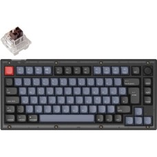 Keychron V1 Knob, Gaming-Tastatur(schwarz/blaugrau, DE-Layout, Keychron K Pro Brown, Hot-Swap, RGB)