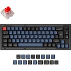 Keychron V2, Gaming-Tastatur(schwarz/blaugrau, DE-Layout, Keychron K Pro Red, Hot-Swap, RGB)