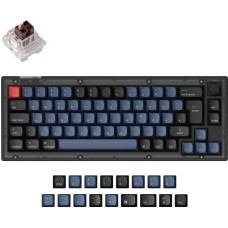 Keychron V2, Gaming-Tastatur(schwarz/blaugrau, DE-Layout, Keychron K Pro Brown, Hot-Swap, RGB)