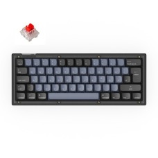 Keychron V4, Gaming-Tastatur(schwarz/blaugrau, DE-Layout, Keychron K Pro Red, Hot-Swap, RGB)