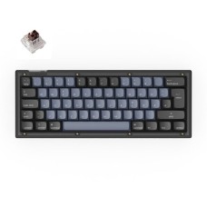 Keychron V4, Gaming-Tastatur(schwarz/blaugrau, DE-Layout, Keychron K Pro Brown, Hot-Swap, RGB)