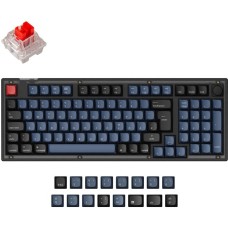 Keychron V5, Gaming-Tastatur(schwarz/blaugrau, DE-Layout, Keychron K Pro Red, Hot-Swap, RGB)