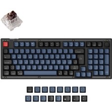 Keychron V5, Gaming-Tastatur(schwarz/blaugrau, DE-Layout, Keychron K Pro Brown, Hot-Swap, RGB)