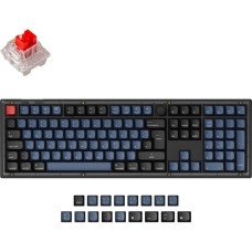 Keychron V6, Gaming-Tastatur(schwarz/blaugrau, DE-Layout, Keychron K Pro Red, Hot-Swap, RGB)