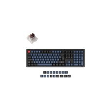 KeychronV6, Gaming-Tastatur(schwarz/blaugrau, DE-Layout, Keychron K Pro Brown, Hot-Swap, RGB)