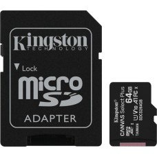 Kingston Canvas Select+ 64 GB microSDXC, Speicherkarte(schwarz, 3er-Pack, UHS-I U1, Class 10, V10, A1)