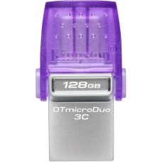 Kingston DataTraveler microDuo 3C 128 GB, USB-Stick(violett/transparent, USB-A 3.2 Gen 1, USB-C 3.2 Gen 1)