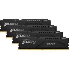 Kingston FURY DIMM 128 GB DDR5-5200 (4x 32 GB) Quad-Kit, Arbeitsspeicher(schwarz, KF552C40BBK4-128, Fury Beast, INTEL XMP)