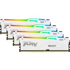 Kingston FURY DIMM 128 GB DDR5-5200 (4x 32 GB) Quad-Kit, Arbeitsspeicher(weiß, KF552C40BWAK4-128, Fury Beast RGB, INTEL XMP)