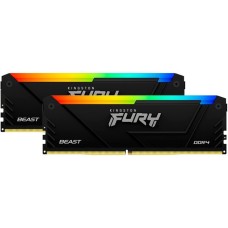 Kingston FURY DIMM 16 GB DDR4-2666 (2x 8 GB) Dual-Kit , Arbeitsspeicher(schwarz, KF426C16BB2AK2/16, Beast RGB, INTEL XMP)
