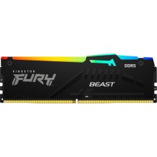 Kingston FURY DIMM 16 GB DDR5-5200, Arbeitsspeicher(schwarz, KF552C40BBA-16, Fury Beast RGB, INTEL XMP)