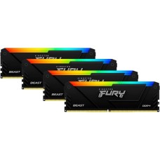 Kingston FURY DIMM 32 GB DDR4-2666 (4x 8 GB) Quad-Kit , Arbeitsspeicher(schwarz, KF426C16BB2AK4/32, Beast RGB, INTEL XMP)