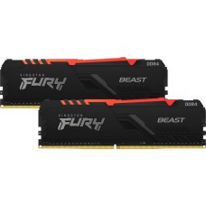 Kingston FURY DIMM 32 GB DDR4-3200 (2x 16 GB) Dual-Kit, Arbeitsspeicher(schwarz, KF432C16BBAK2/32, Beast RGB, INTEL XMP)