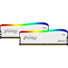 Kingston FURY DIMM 32 GB DDR4-3200 (2x 16 GB) Dual-Kit, Arbeitsspeicher(weiß, KF432C16BWAK2/32, Beast RGB, INTEL XMP)