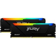 Kingston FURY DIMM 32 GB DDR4-3200 (2x 16 GB) Dual-Kit , Arbeitsspeicher(schwarz, KF432C16BB12AK2/32, Beast RGB, INTEL XMP)
