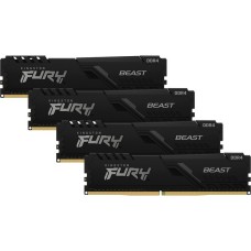 Kingston FURY DIMM 32 GB DDR4-3600 (4x 8 GB) Quad-Kit, Arbeitsspeicher(schwarz, KF436C17BBK4/32, Beast, INTEL XMP)