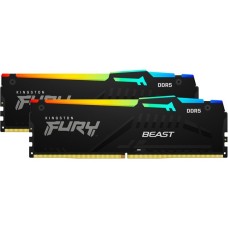 Kingston FURY DIMM 32 GB DDR5-5600 (2x 16 GB) Dual-Kit, Arbeitsspeicher(schwarz, KF556C36BBEAK2-32, Fury Beast RGB, INTEL XMP, AMD EXPO)