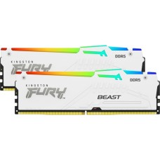 Kingston FURY DIMM 32 GB DDR5-5600 (2x 16 GB) Dual-Kit, Arbeitsspeicher(weiß, KF556C40BWAK2-32, Beast RGB, INTEL XMP)