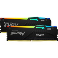 Kingston FURY DIMM 32 GB DDR5-6000 (2x 16 GB) Dual-Kit, Arbeitsspeicher(schwarz, KF560C40BBAK2-32, Fury Beast RGB, INTEL XMP, Outlet)