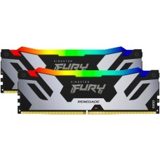 Kingston FURY DIMM 32 GB DDR5-6400 (2x 16 GB) Dual-Kit, Arbeitsspeicher(silber/schwarz, KF564C32RSAK2-32, Fury Renegade RGB, INTEL XMP)